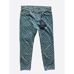 Louis Vuitton Supreme Blue Monogram Jeans